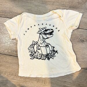 Itty bitty bean co shirt top pumpkasaurus 12M off white